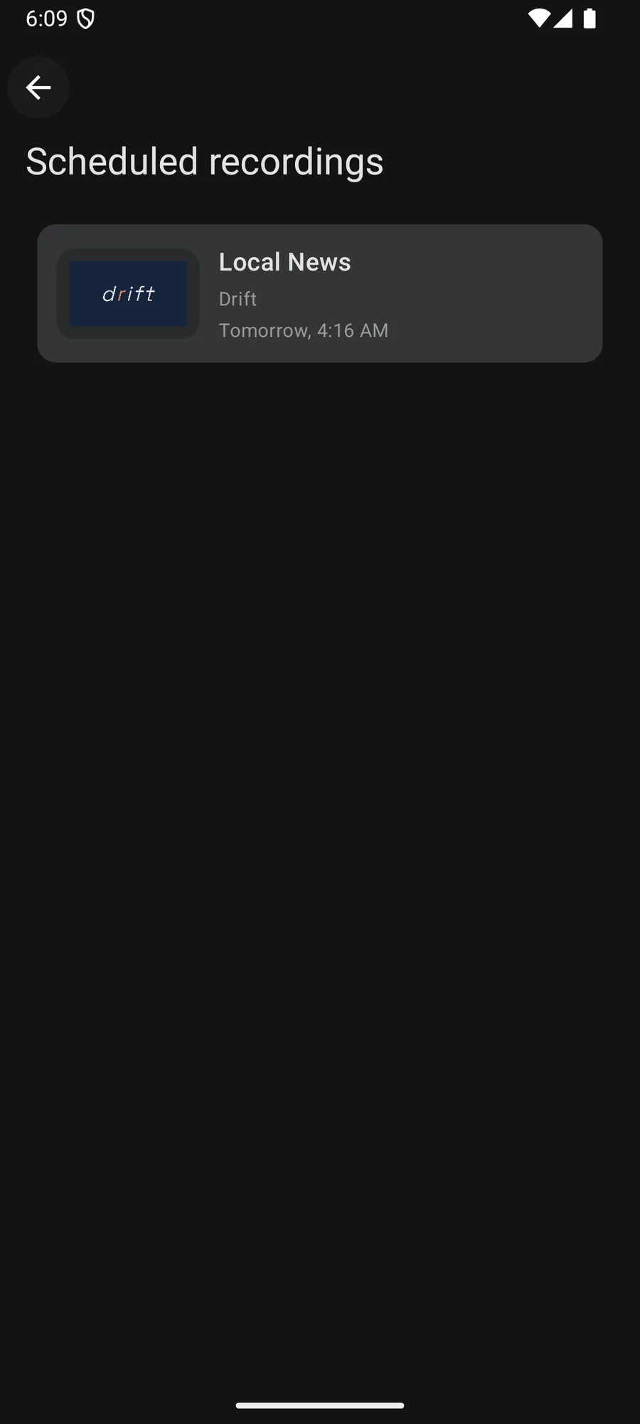 Scheduled recordings on Android