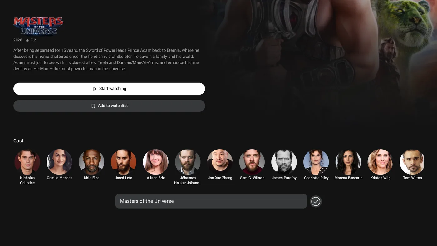 Movie detail page