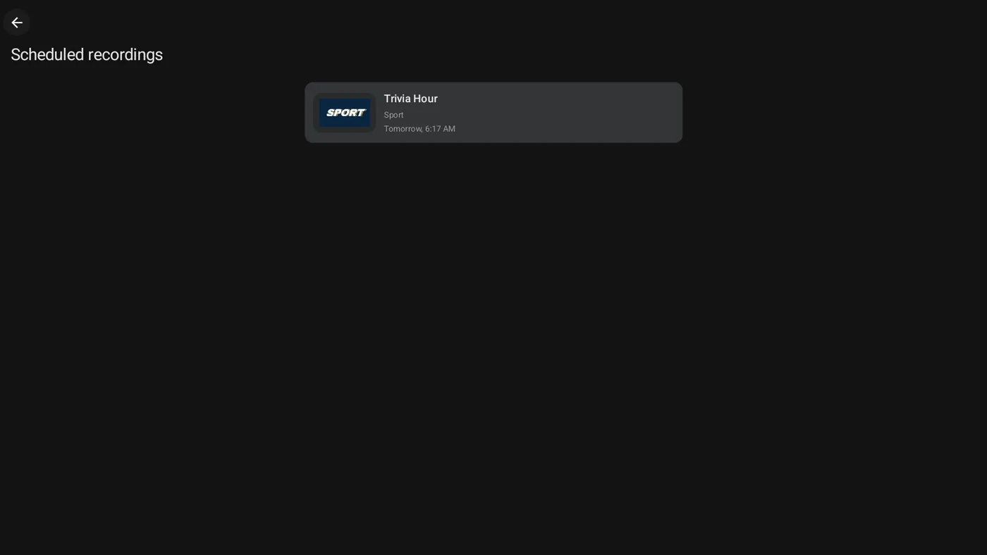 Scheduled recordings
