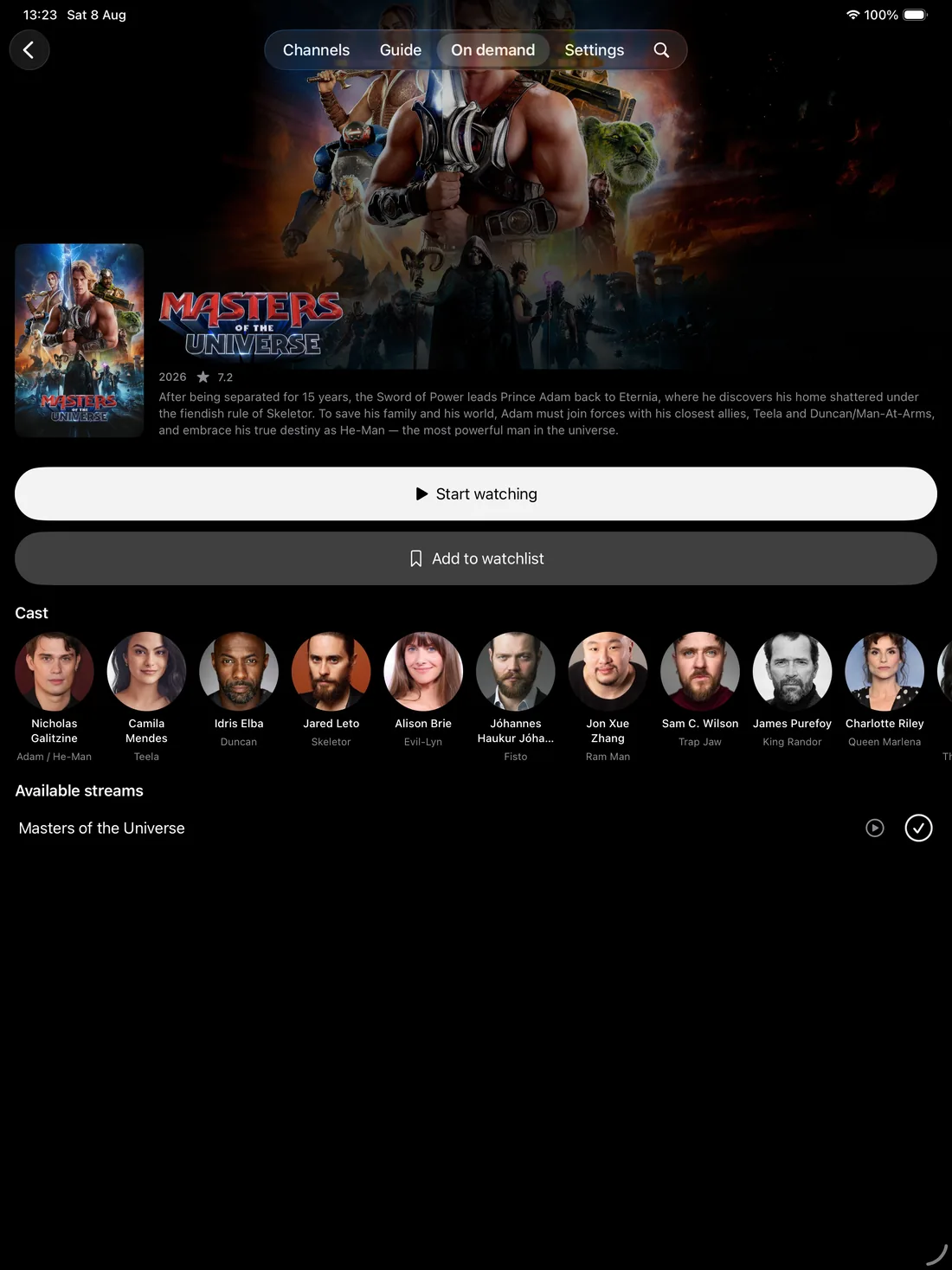 Movie detail page