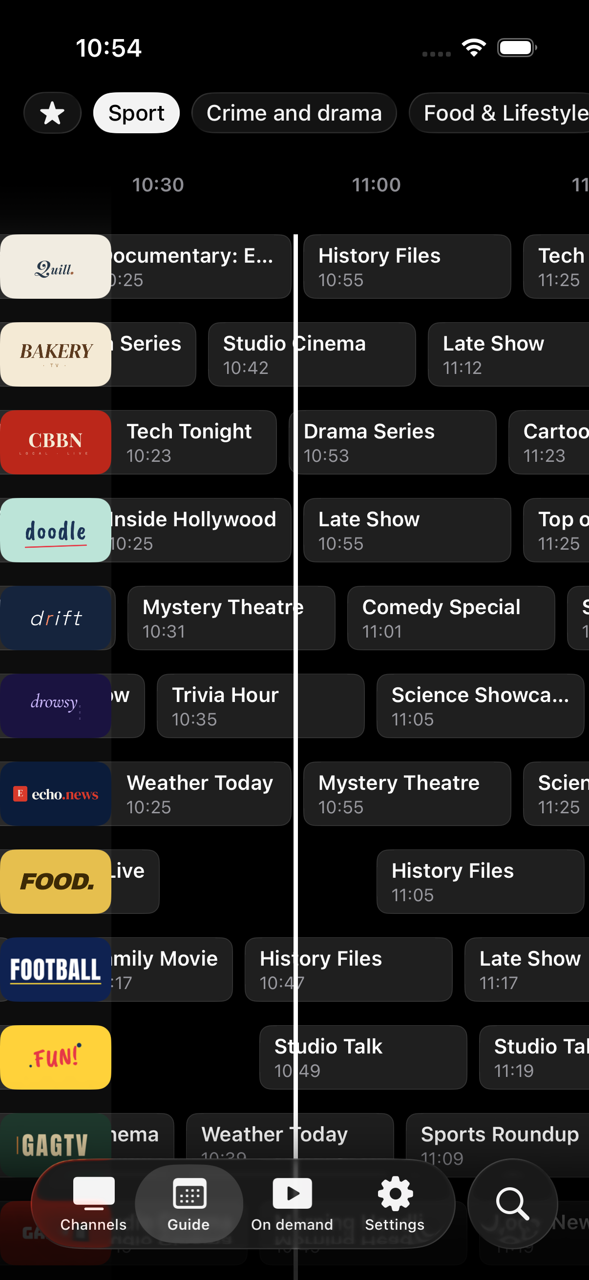 Jetpack IPTV electronic programme guide