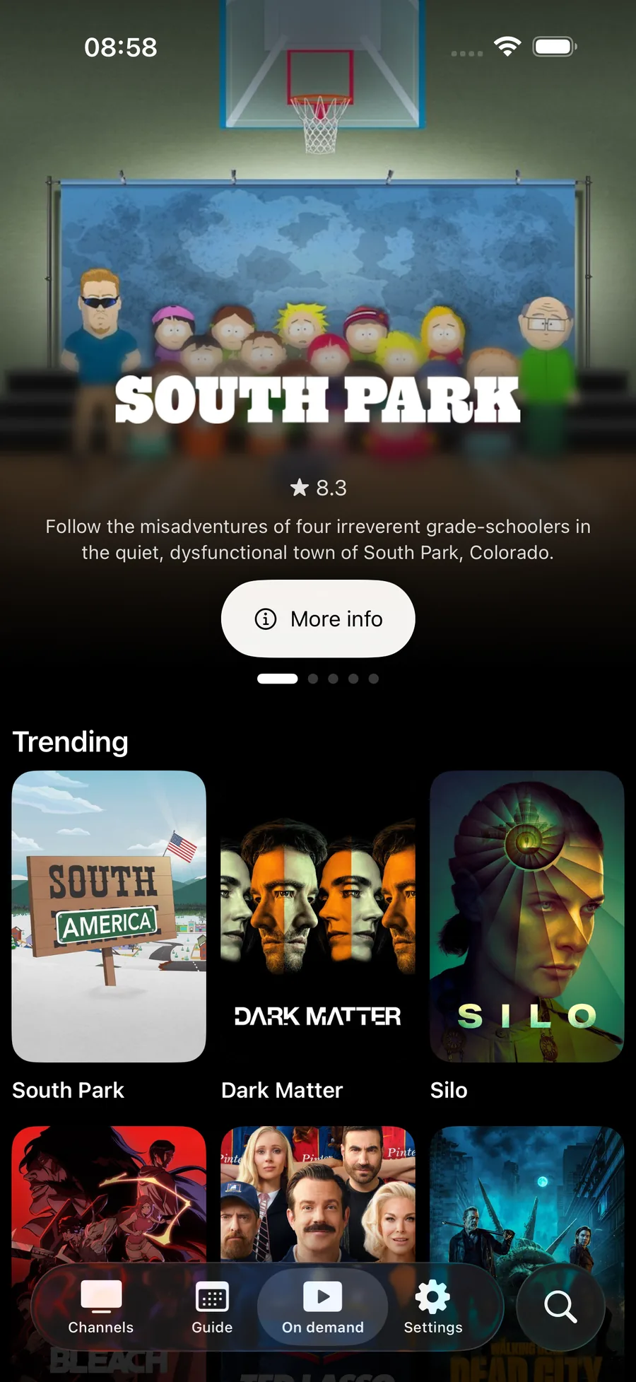 Movies and series on iPhone