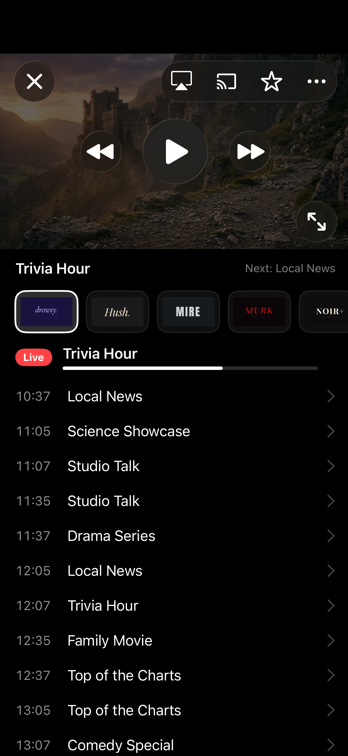 Jetpack IPTV live player with programme guide
